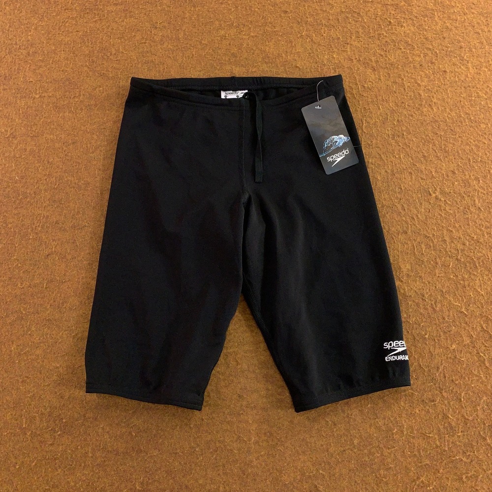 Speedo Youth 28 Black Endurance+ Swim Jammer Trunks NWT